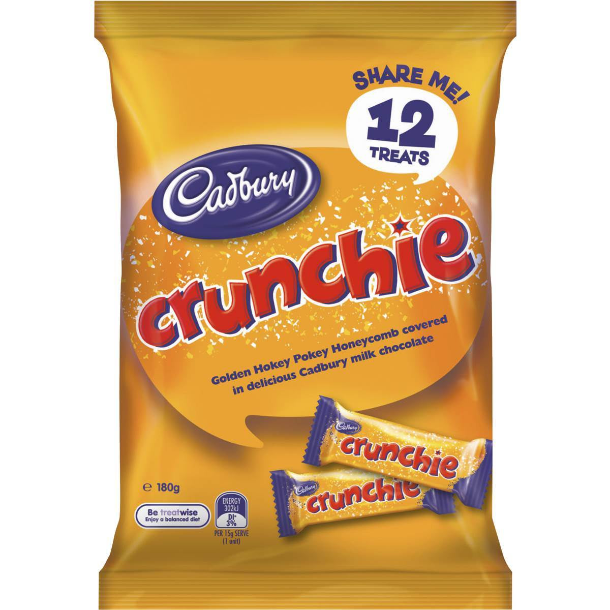 Cadbury Crunchie Bar Chocolate Sharepack 180g