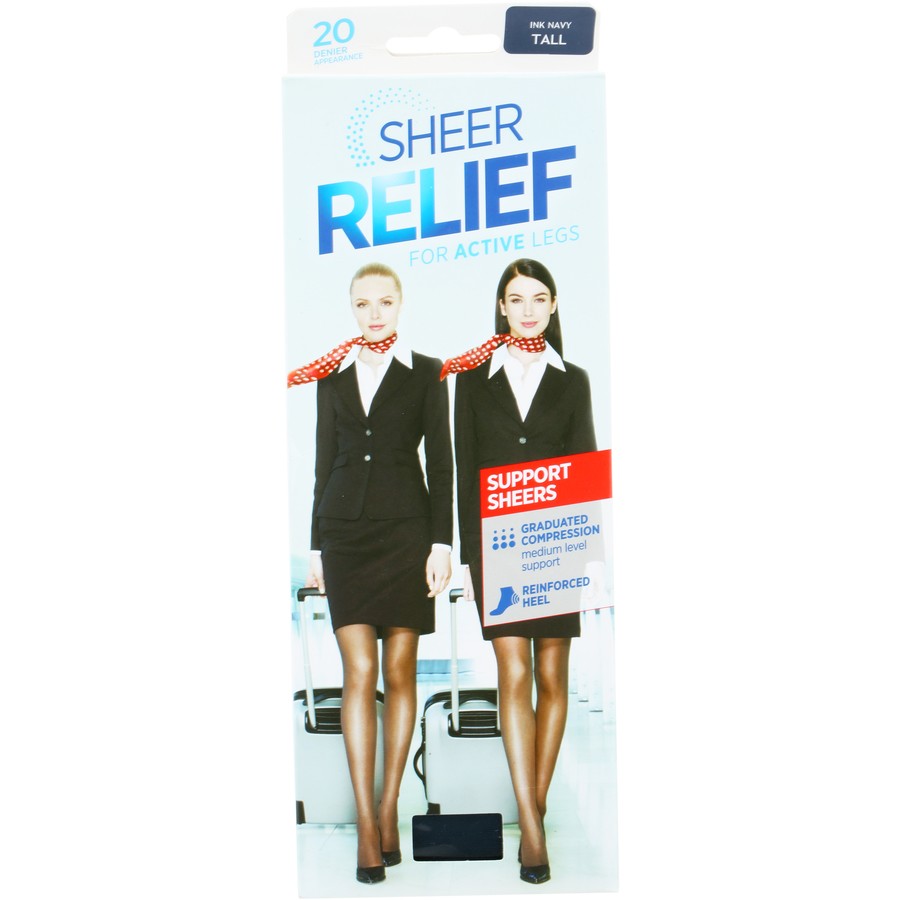 Sheer Relief Support Stocking Ink Navy Tall EOL