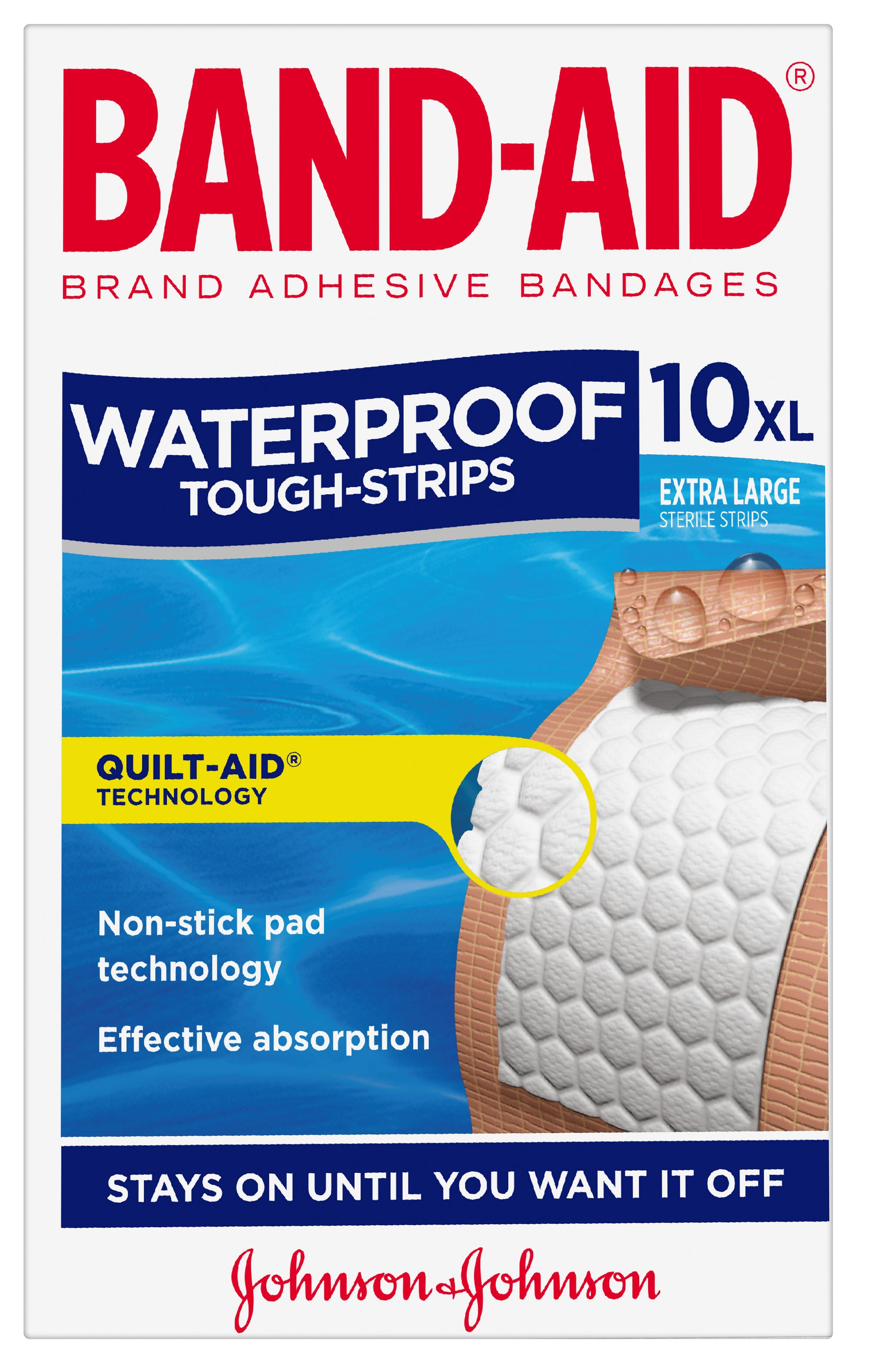 BAND-AID Brand Tough Strips Waterproof Extra Large 10pk