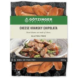 Gotzinger Cheese Kransky Gluten & MSG Free Chipolata 400g