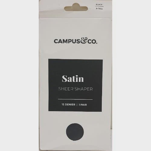 Campus & Co Satin Sheer Shaper 1pr Black XT