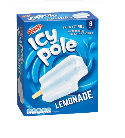 Peters Icy pole Lemonade 8 pack 600ml