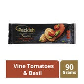 Peckish Gluten Free Fancies Vine Tomato & Basil Rice Crackers 90g