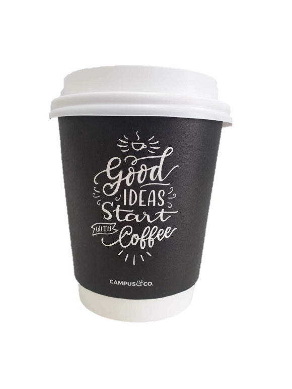 Campus&Co. Disposable Double Wall Coffee Cup 8oz Chalk 25pk