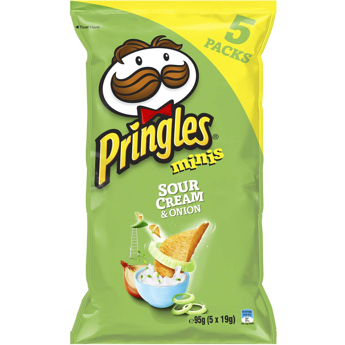 Pringles Chips Sour Cream & Onion Mini 5Pk 95g