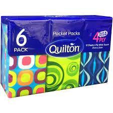 Quilton Pocket Tissues 4ply 6pk