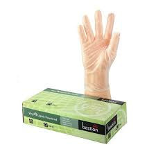 Bastion Clear Powder Free Gloves Medium 100pk