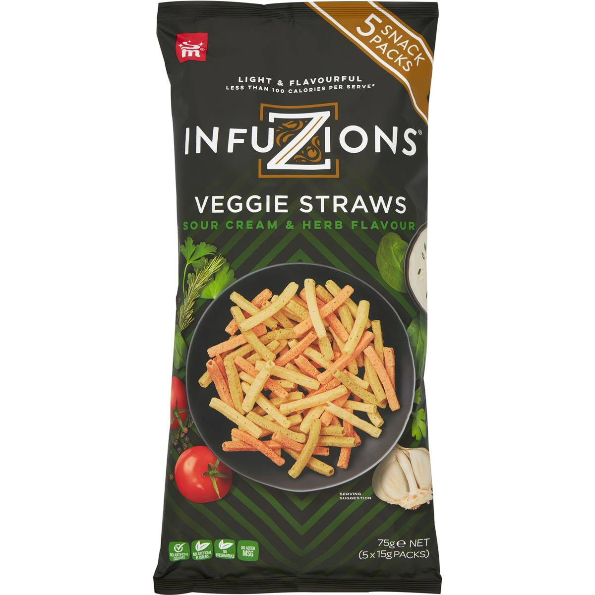 Infuzions Veggie Straws 75g 5Pk