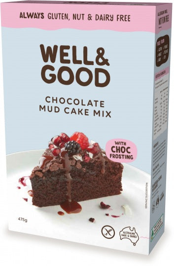 Well And Good Choc Mud Cake Mix ChocFrostingGF475g