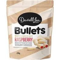 Darrell Lea White Chocolate Raspberry Bullets 180g