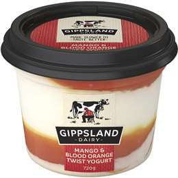 Gippsland Dairy Yogurt Mango & Blood Orange Twist 700g