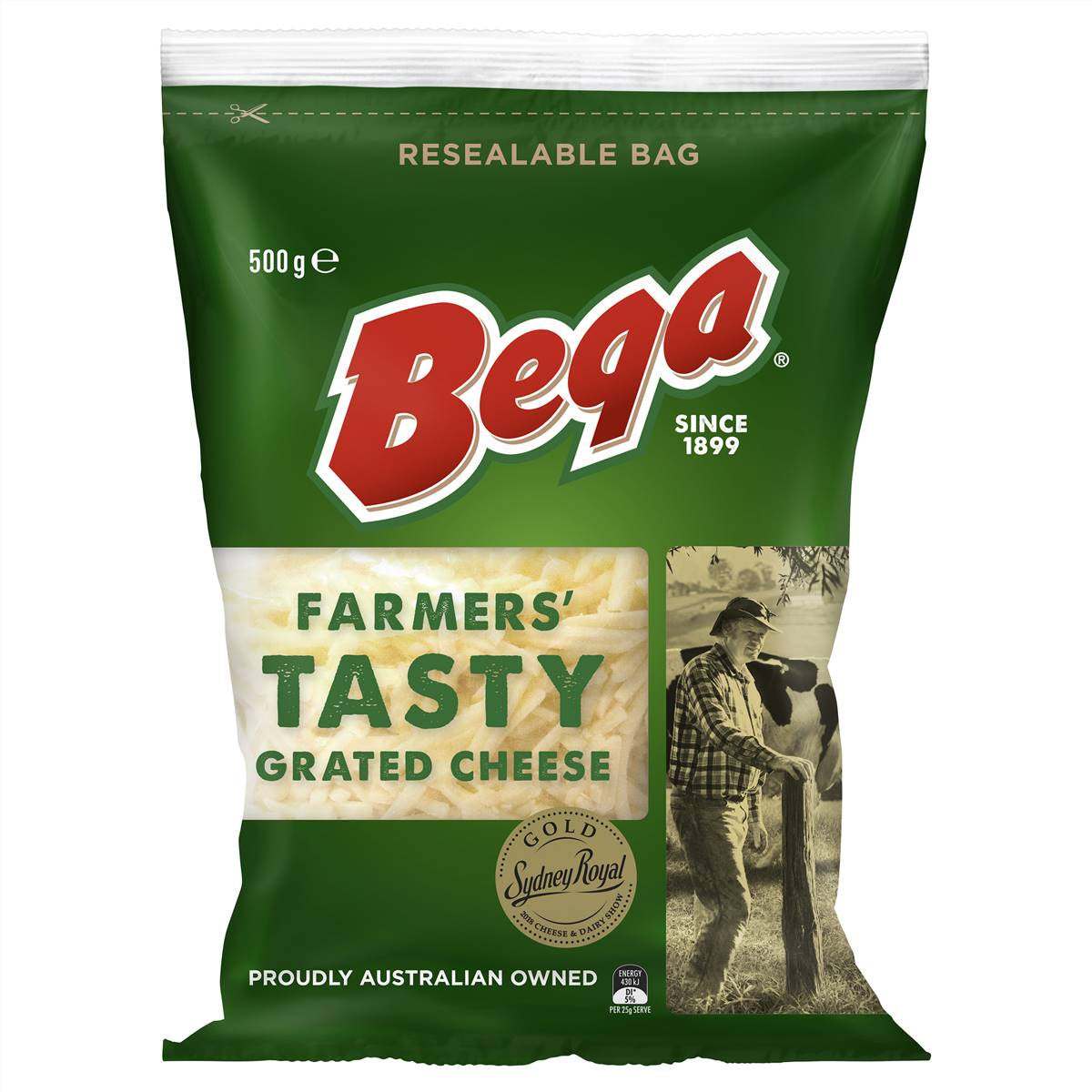 Bega Tasty Grated Shredded Cheese 500g