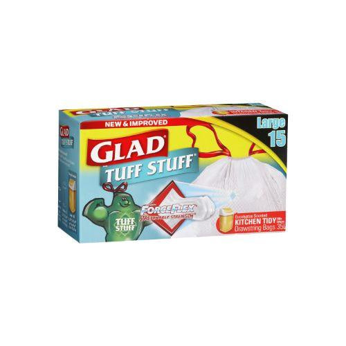 Glad Tuff Stuff Kitchen Tidy Drawstring Large 35L 15Pk