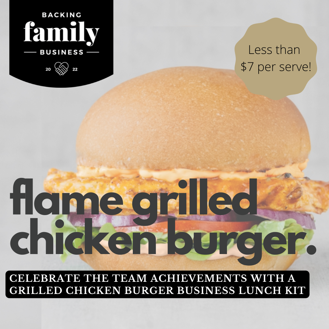 Flame Grilled Chicken Burger Business Lunch Kit | 22 Serves