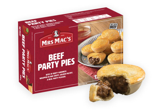 Mrs Mac's Beef Party Pies 12pk