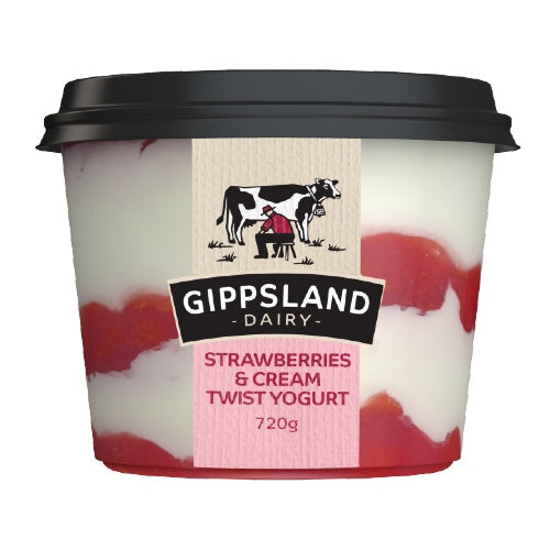 Gippsland Strawberries & Cream Twist Yoghurt 700g