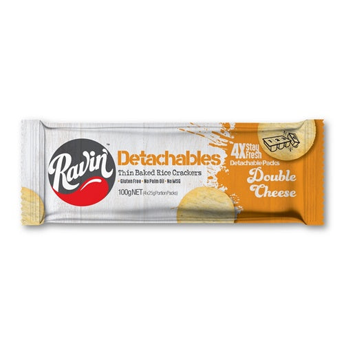 Ravin' Detachable Rice crackers Double Cheese 100g