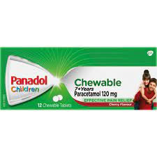 Panadol Child Chewable 7+years 120mg 12 Tablets