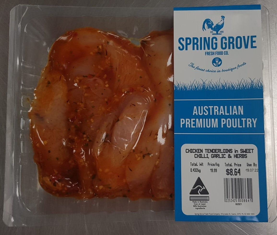 Spring Grove Chicken Tenderloins - Sweet Chilli, Garlic and Herbs