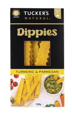 Tuckers Dippies Tumeric & Parmesan 120g EOL