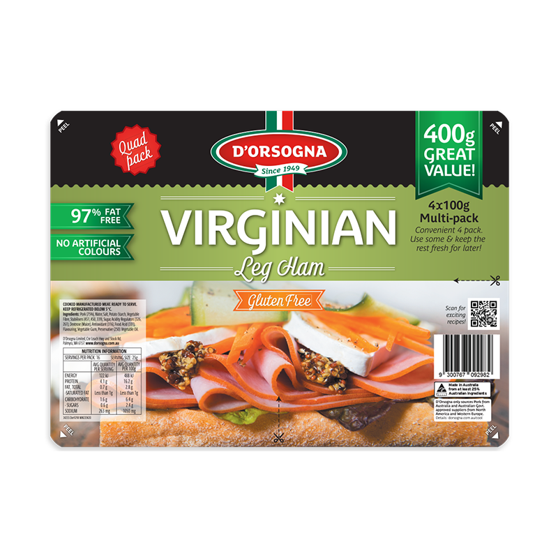 Dorsogna Virginian Leg Ham Sliced 400g