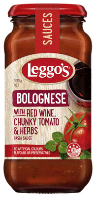 Leggo's Bolognese With Red Wine Chunky Tomato & Herbs Pasta Sauce 500g