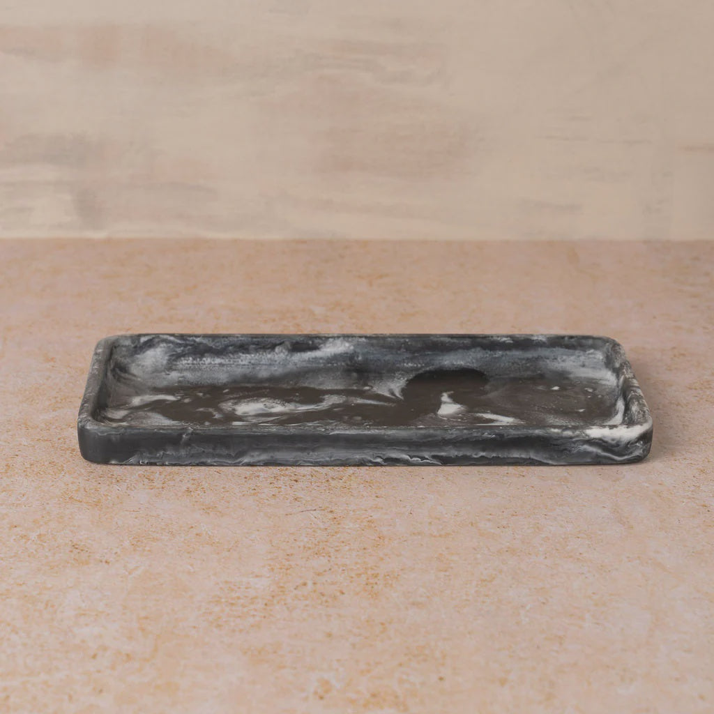 Flow Resin Bathroom Caddy/Tray/Ash Black