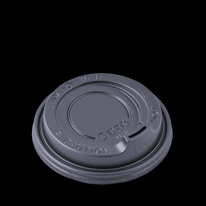 100pk Lids 8oz Black (Suits Black Ripple Hot Drink cup)