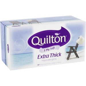 Quilton 3ply  Extra-Thick 110s White Facial Tissues Hypo-Allergenic