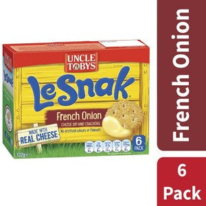 Uncle Tobys Le Snak Dip & Crackers French Onion 6pk