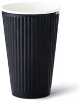 Black Ripple Paper Coffee Cup 8oz 25pk (Lids sold separately)