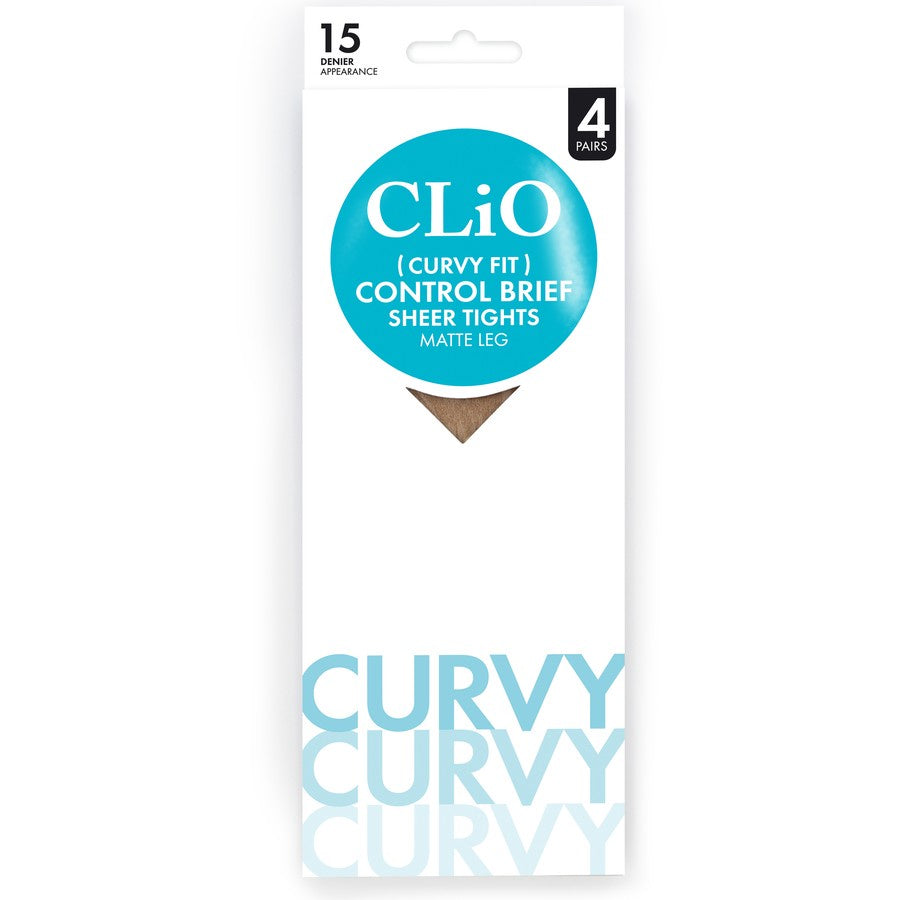 Clio FF Control Nylon CB Sheer Tights 4pk Natural sz 2