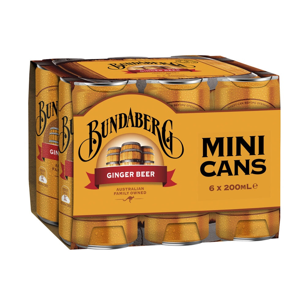 Bundaberg Ginger Beer Can 200ml x 6Pk