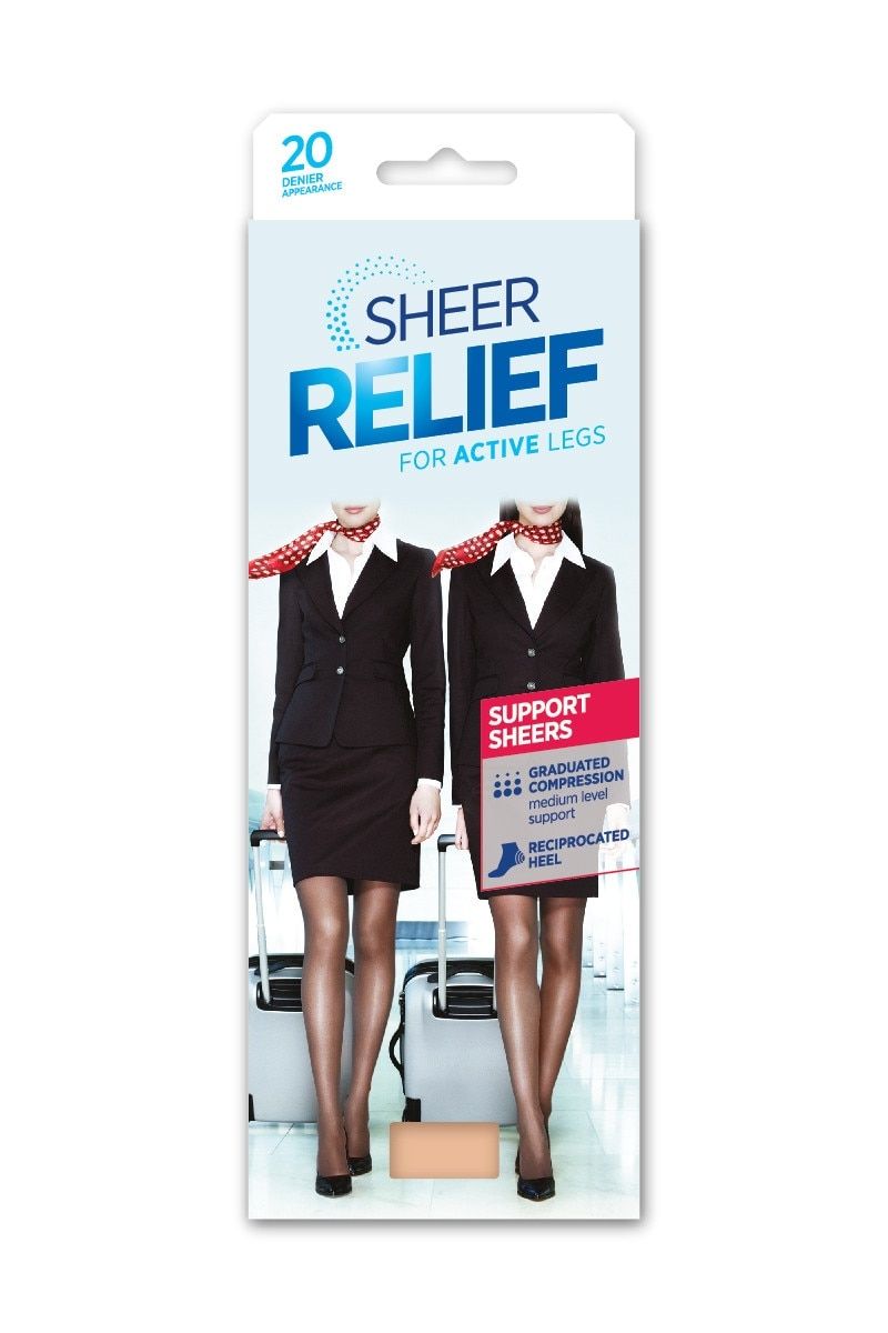 Sheer Relief Support Stockings Mini Tan Tall