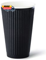 Black Ripple Paper Coffee Cup 8oz 25pk (Lids sold separately)