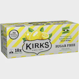 Kirks Lemon Squash Sugar Free 10x375ml