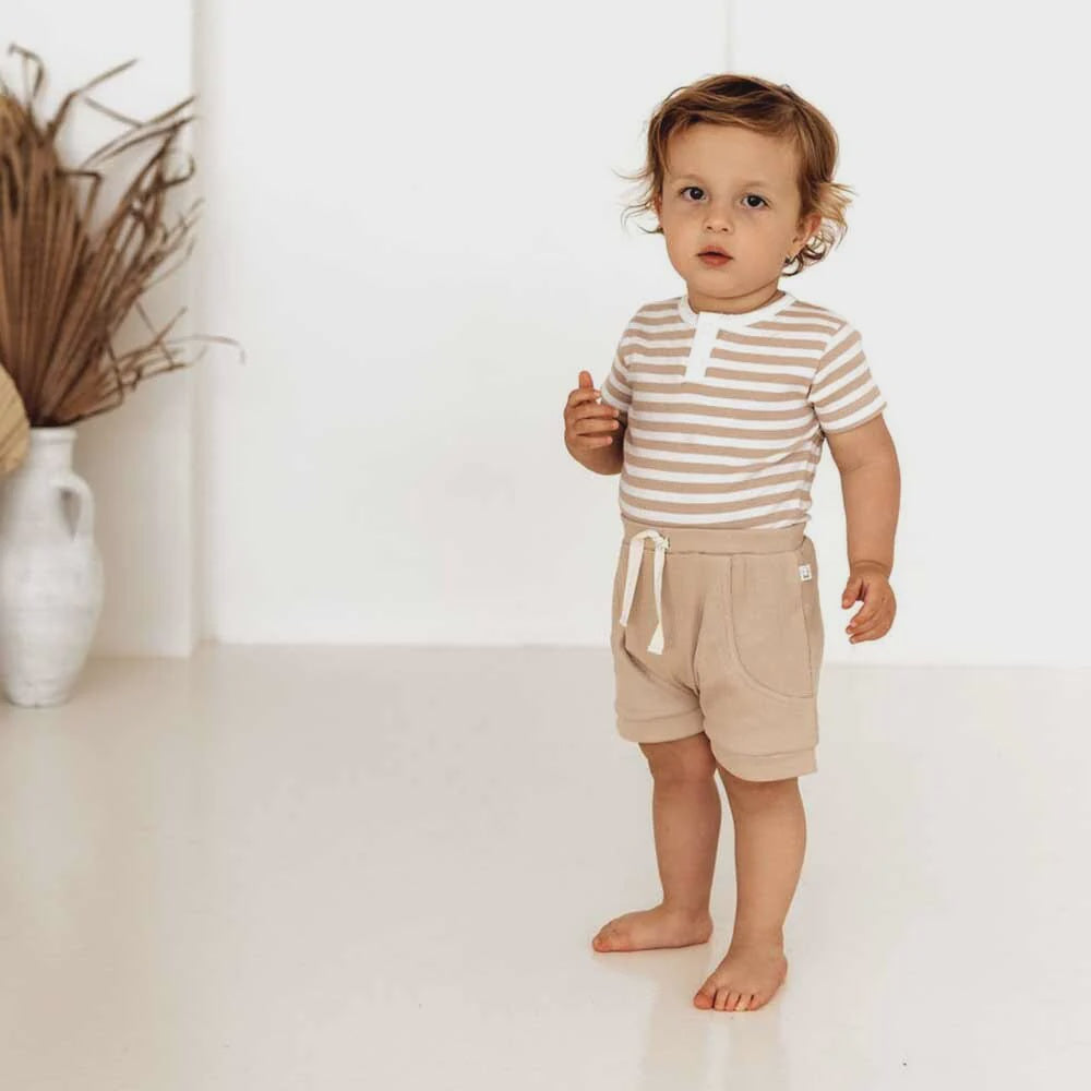 Stripe Short Sleeve Organic Bodysuit