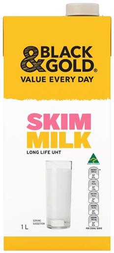 Black & Gold skim milk 1L