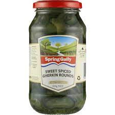 Spring Gully Sweet Spiced Gherkin Rounds 550g