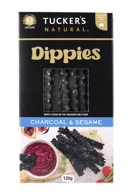 Tuckers Dippies Charcoal & Sesame 120g EOL