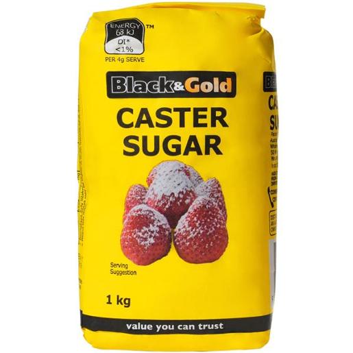 Black & Gold Caster Sugar 1kg