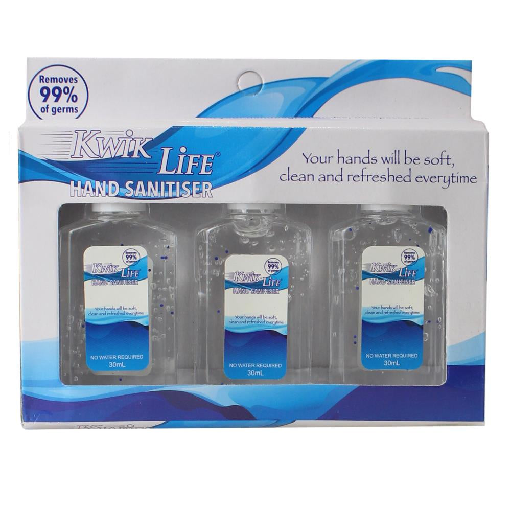 KWIK Life Hand Sanitiser pk3 x 30ml